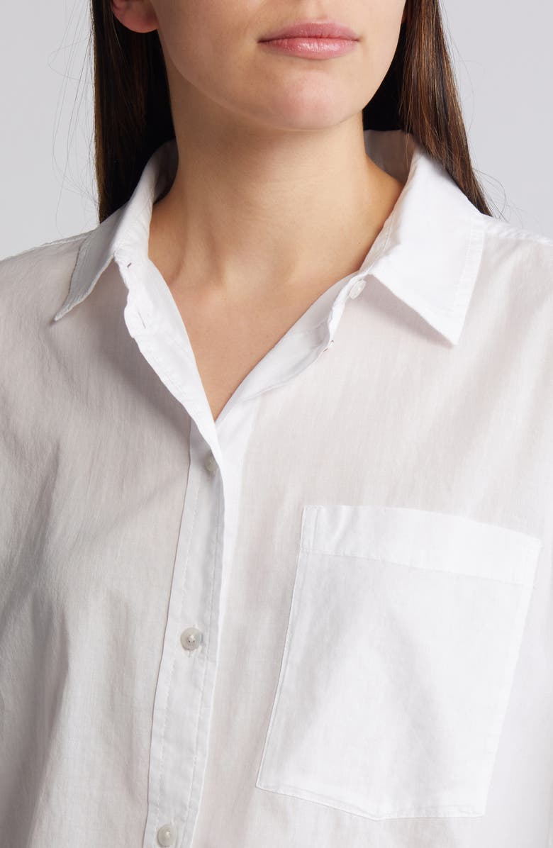 Treasure & Bond Cotton Voile Button-Up Shirt, Alternate, color, White