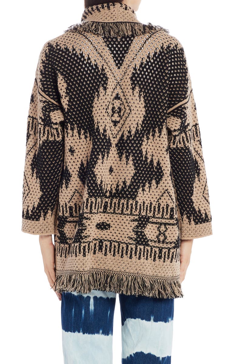 Alanui Icon Cashmere, Wool & Silk Pointelle Cardigan, Alternate, color, 