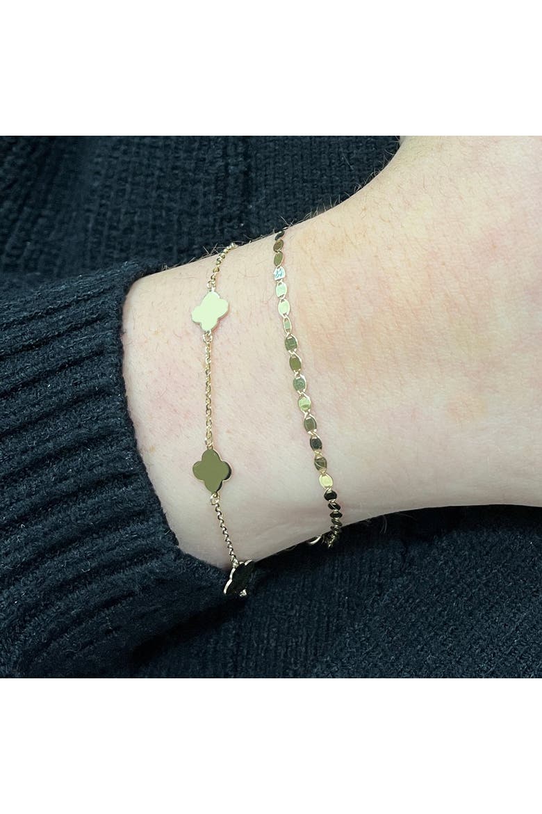 Mini Gold Clover Bracelet, Alternate, color, Gold