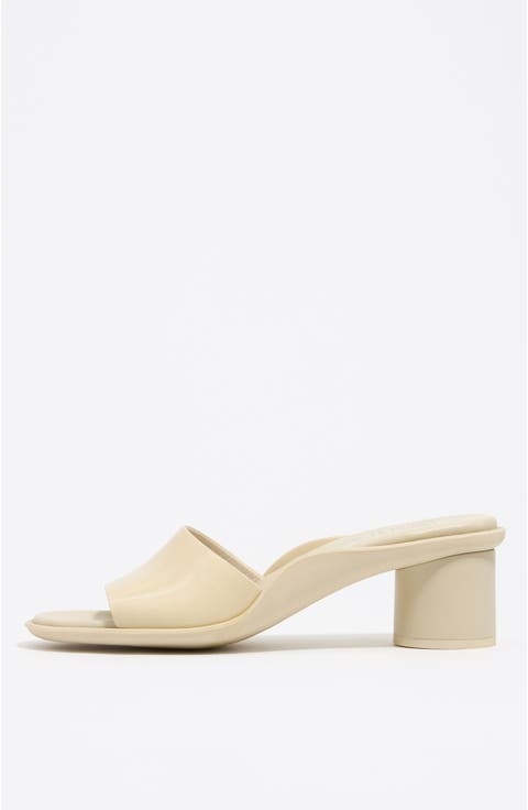 Leather Low Heel Sandal