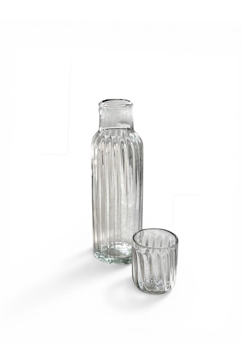 Fluted Tall Carafe Set, Main, color, Black