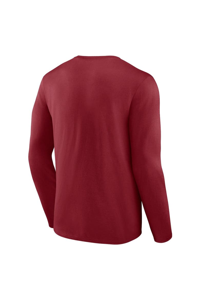 Men's Fanatics Branded Garnet Arizona Coyotes Authentic Pro Core Collection Secondary Long Sleeve T-Shirt, Alternate, color, Red