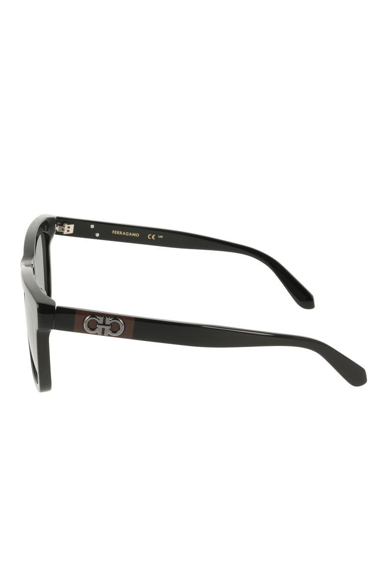 55mm Gradient Rectangle Sunglasses, Alternate, color, BLACK