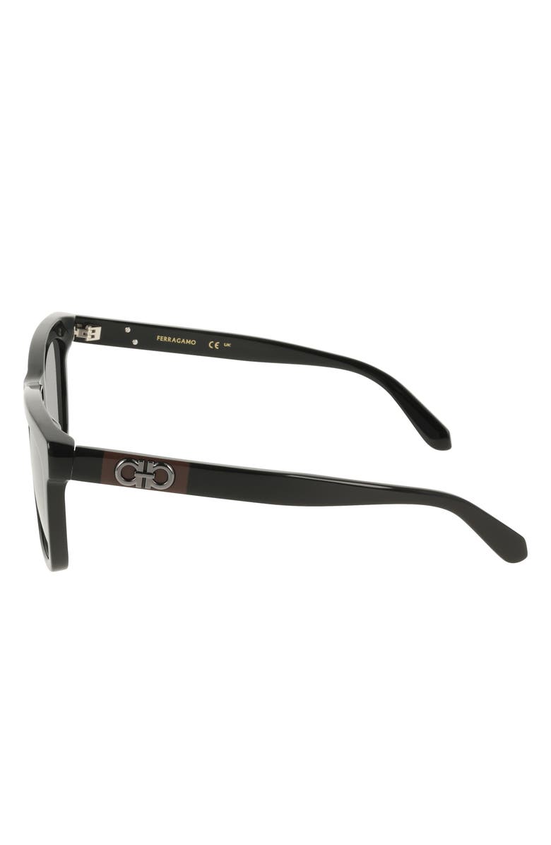 FERRAGAMO 55mm Gradient Rectangle Sunglasses, Alternate, color, Black