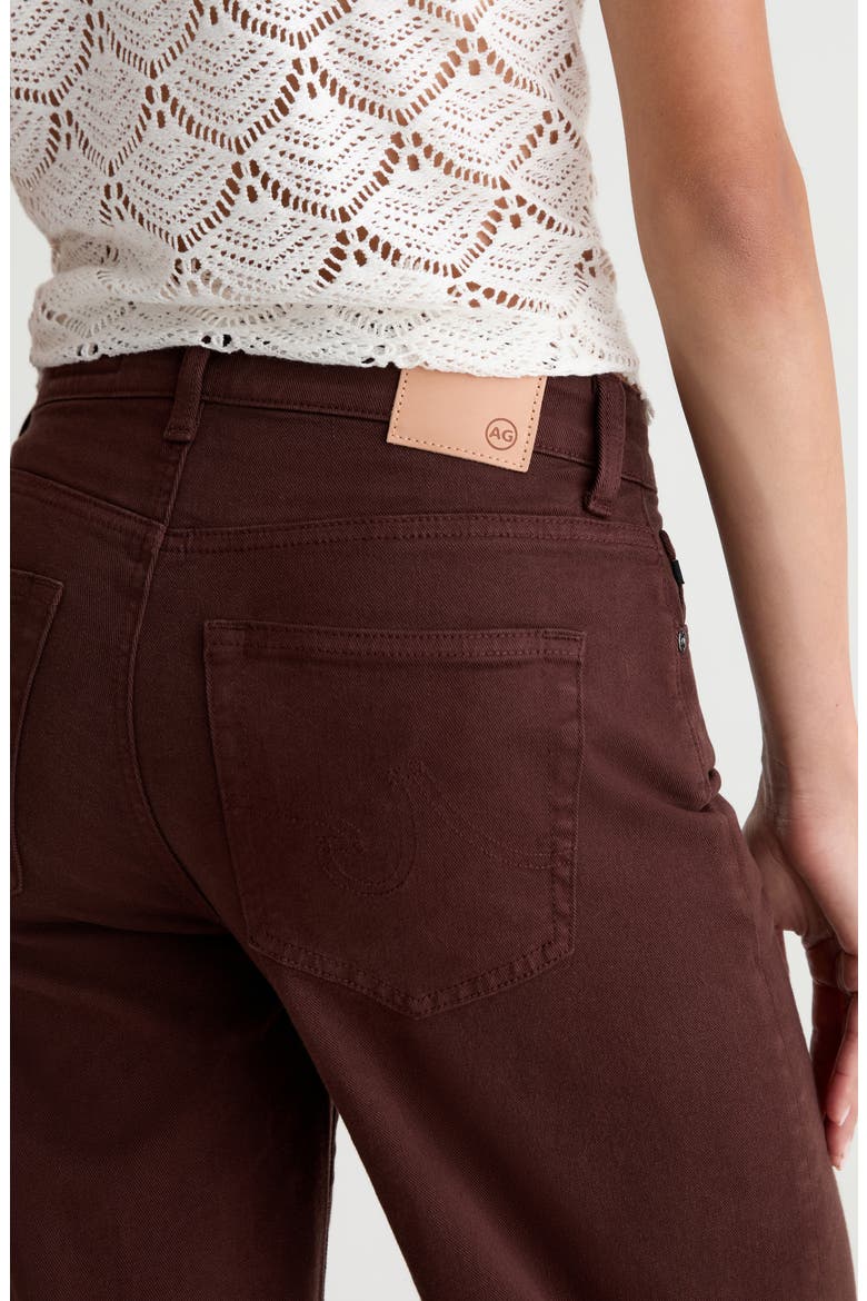 Saige High Waist Raw Hem Wide Leg Jeans, Alternate, color, COFFEE BEAN