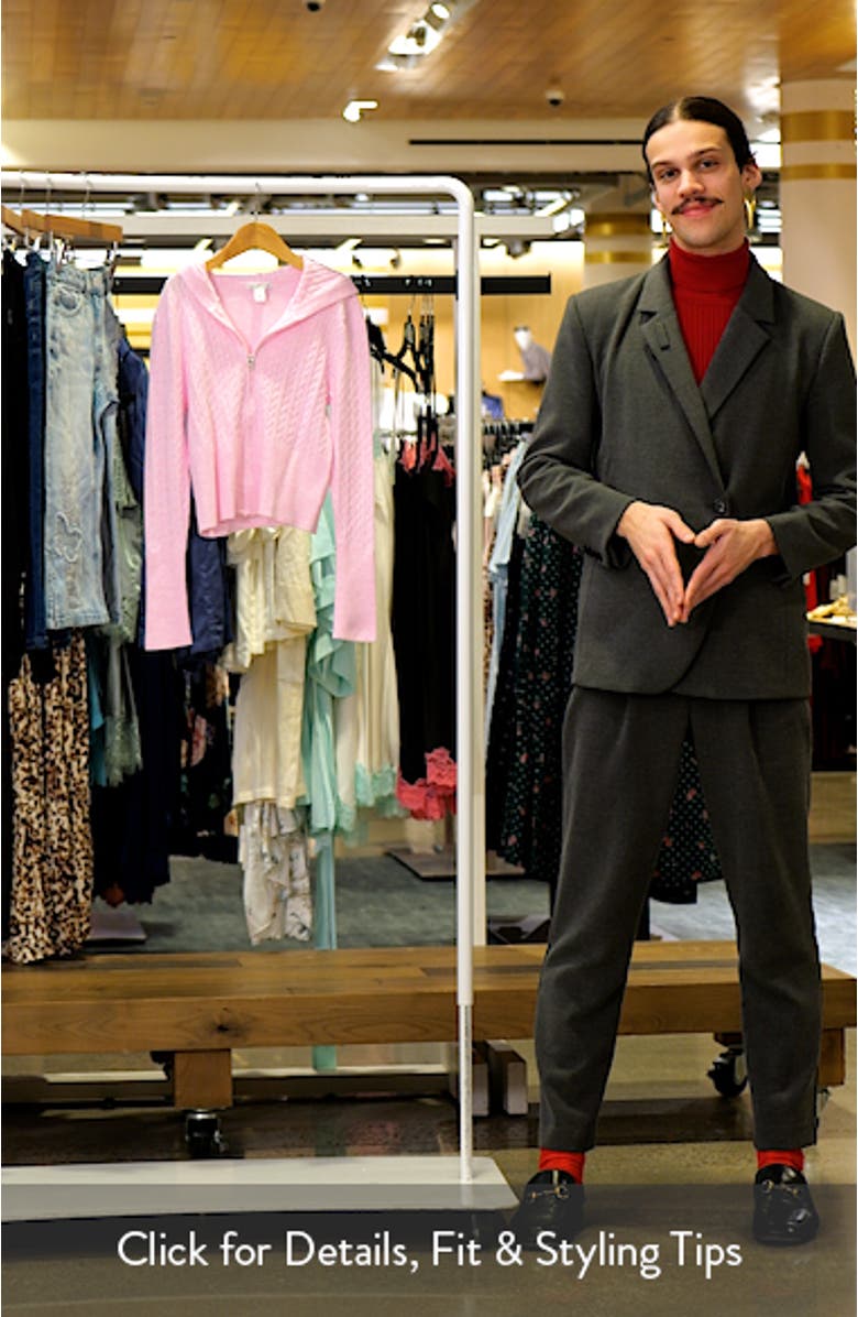 Cable Knit Zip Front Hoodie, sales video thumbnail