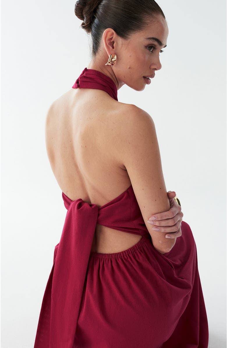BWLDR Fay Linen Maxi, Alternate, color, Cherry