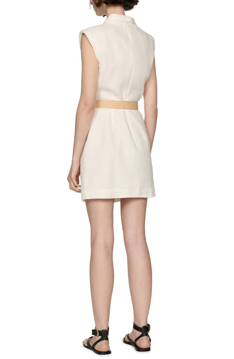 MANGO Belted Linen Minidress, Alternate, color, 