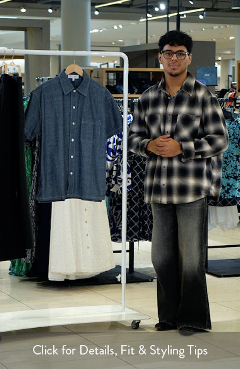 Franklin Short Sleeve Cotton Chambray Button-Up Shirt, sales video thumbnail