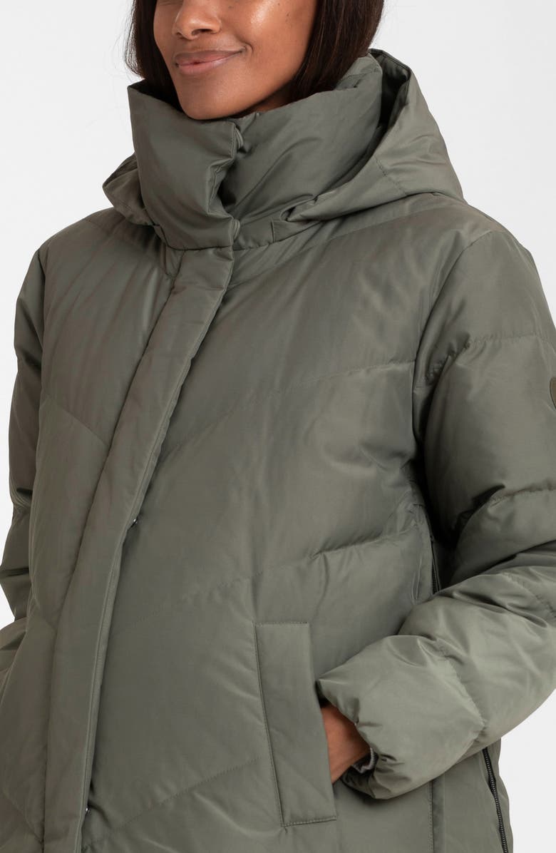 Seraphine Long Maternity Down & Feather Fill Puffer Coat with Babywearing Panel, Alternate, color,