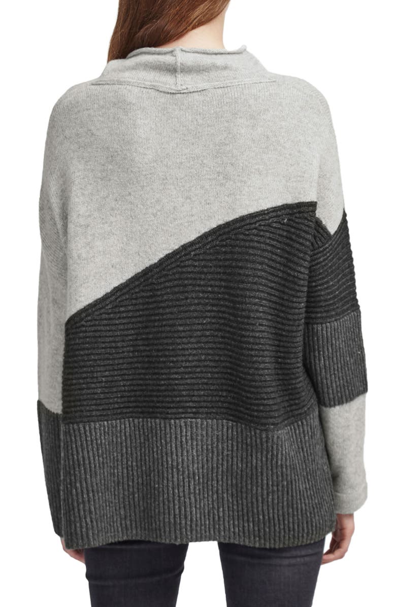 French Connection Patchwork Mock Neck Sweater, Alternate, color,