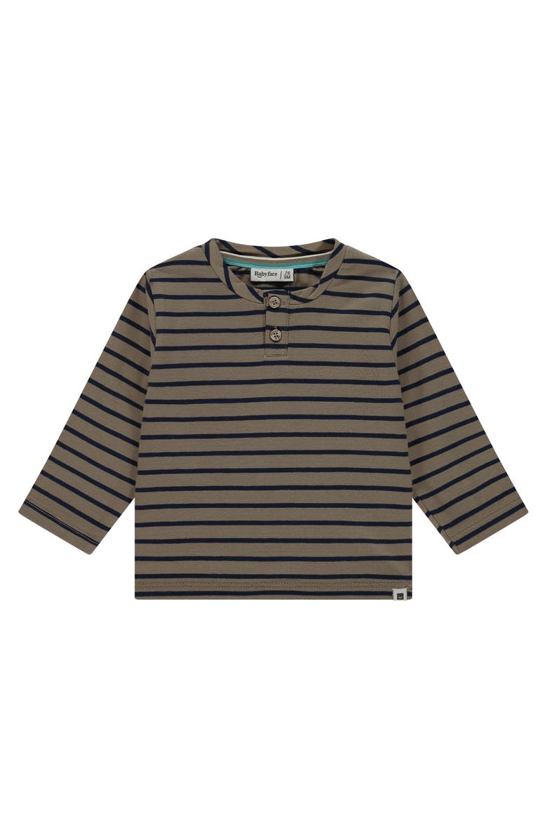 BABYFACE Striped Henley Shirt, Main, color, Desert