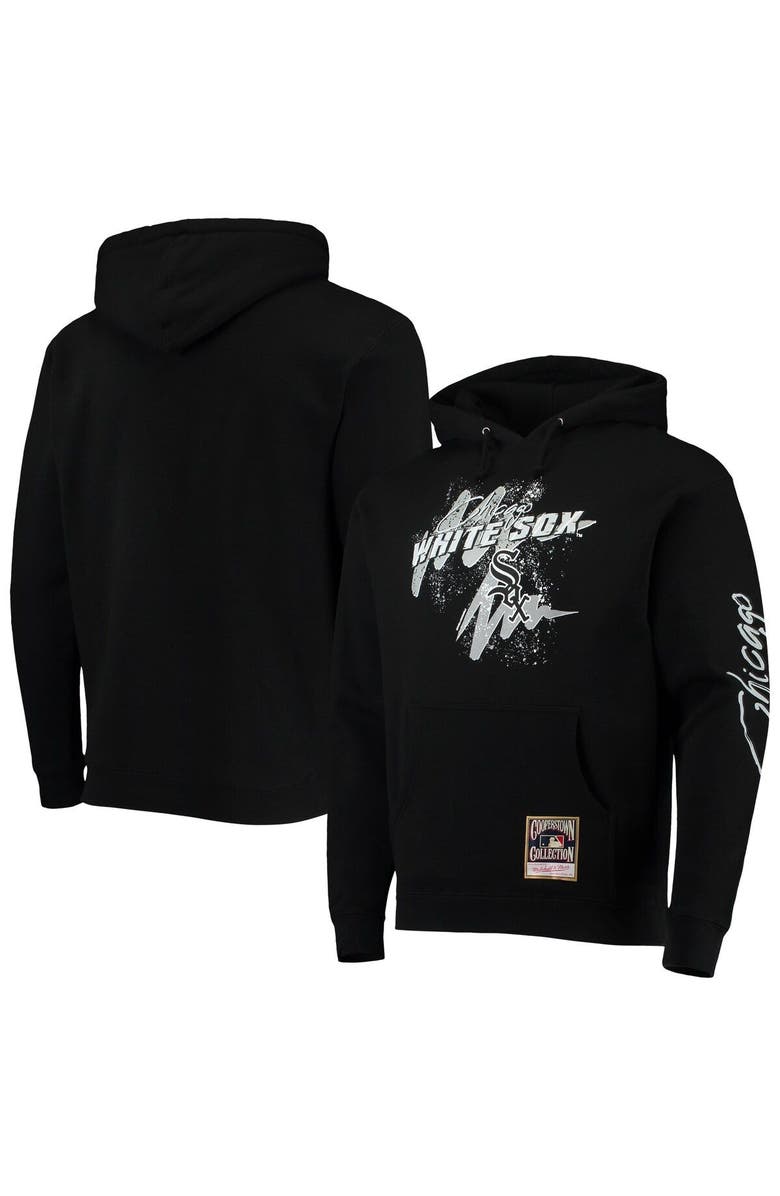 Mitchell & Ness Men's Mitchell & Ness Black Chicago White Sox Hyper Hoops Pullover Hoodie, Main, color,