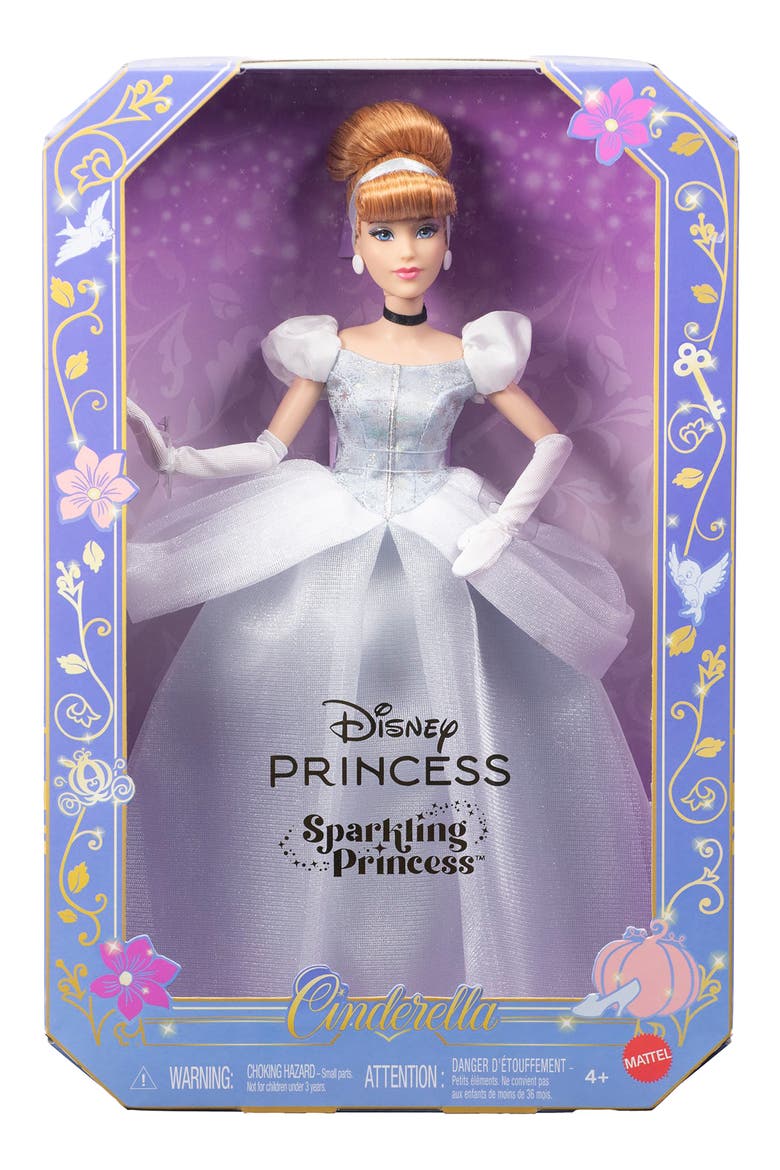 Sparkling Princess Series Cinderella Fashion Doll with Removable Dress & Accessories, Alternate, color, CINDERELLA