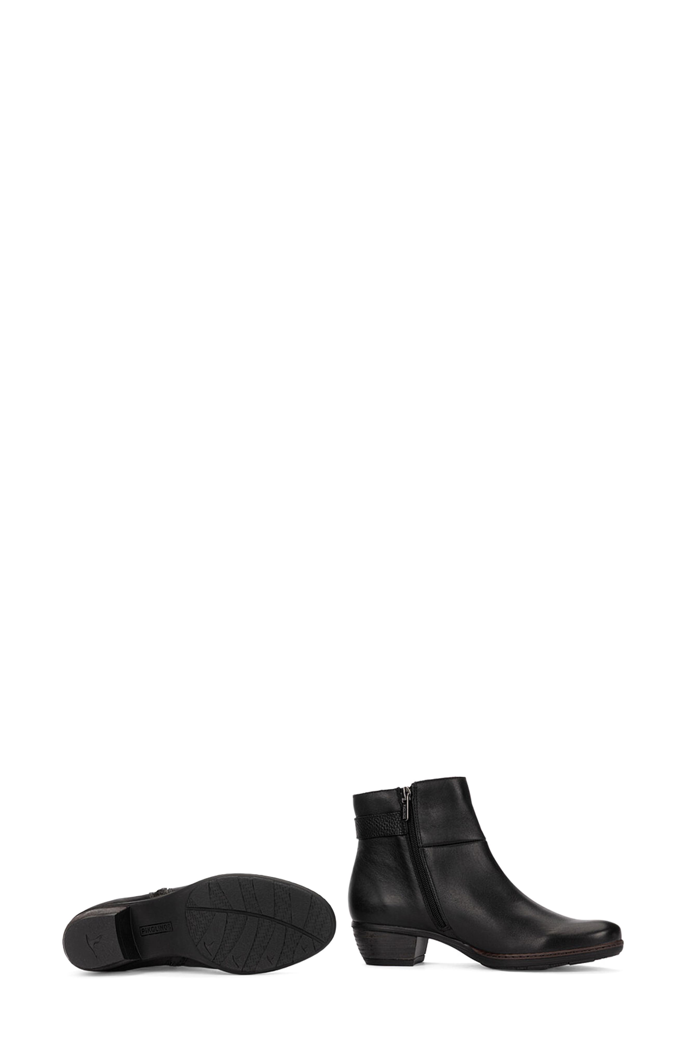Utiel Leather Bootie, Alternate, color, BLACK