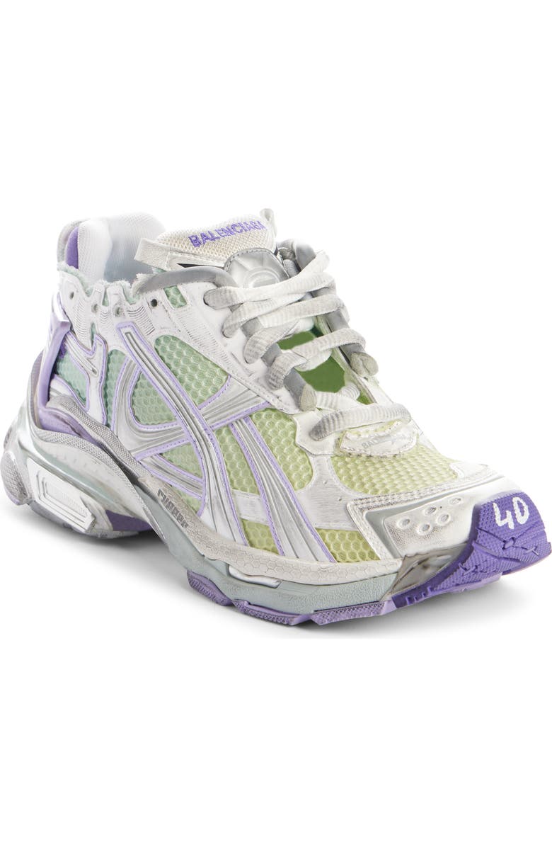 Balenciaga Runner Sneaker, Main, color, White/ Grey/ Purple/ Yellow