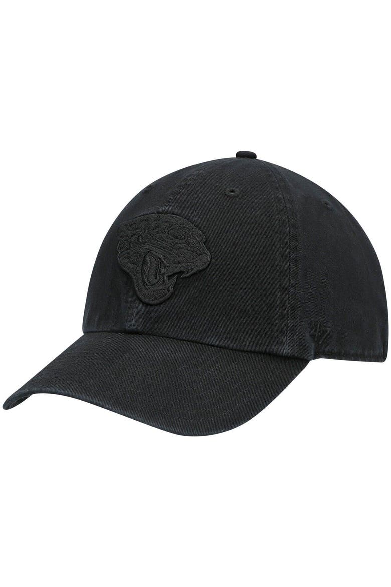 Men's '47 Black Jacksonville Jaguars Team Tonal Clean Up Adjustable Hat, Alternate, color, Black