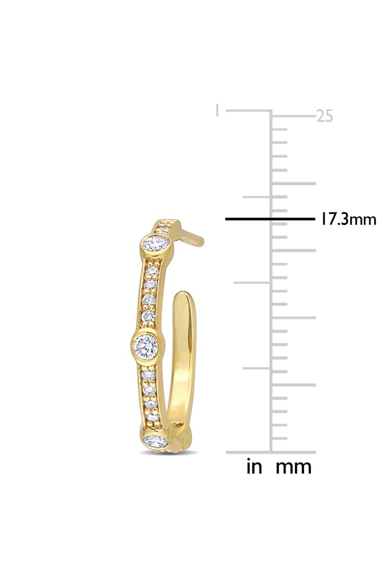 Lab-Grown Diamond Open Hoop Earrings, Alternate, color, Gold Plated Sterling Silver
