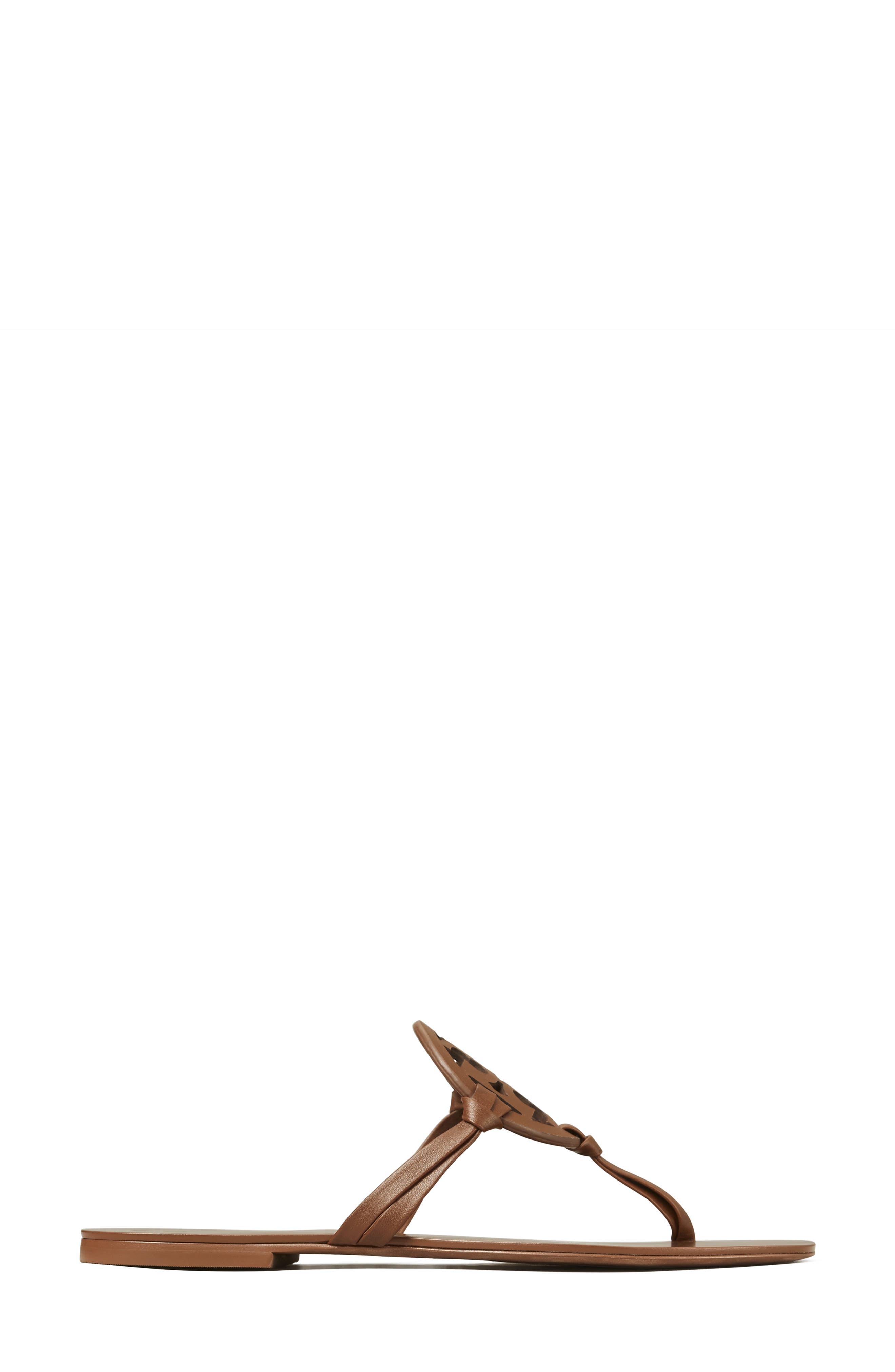 Tory Burch Miller Square Toe Sandal, Alternate, color, Fudge