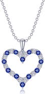 Lafonn Simulated Diamond & Lab Grown Gemstone Open Heart Pendant Necklace