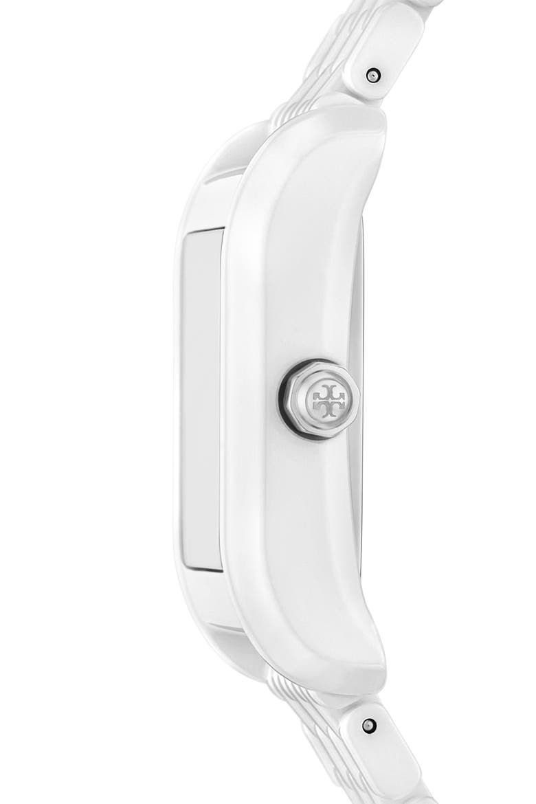 The Eleanor Ceramic Bracelet Watch, 26mm x 38mm, Alternate, color, WHITE