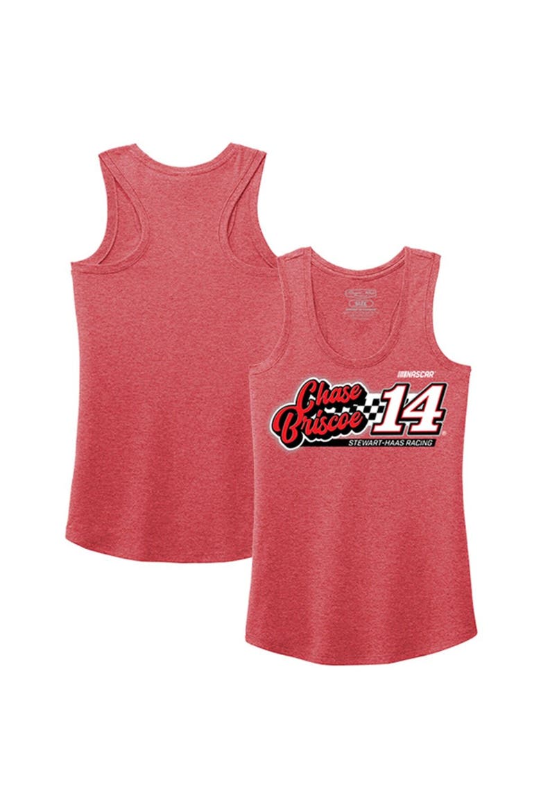 Women's Stewart-Haas Racing Team Collection Heather Red Chase Briscoe 2023 #14 Finish Line Tri-Blend Racerback Tank Top, Main, color, Heather Red