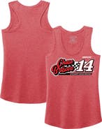 STEWART-HAAS RACING Women's Stewart-Haas Racing Team Collection Heather Red Chase Briscoe 2023 #14 Finish Line Tri-Blend Racerback Tank Top