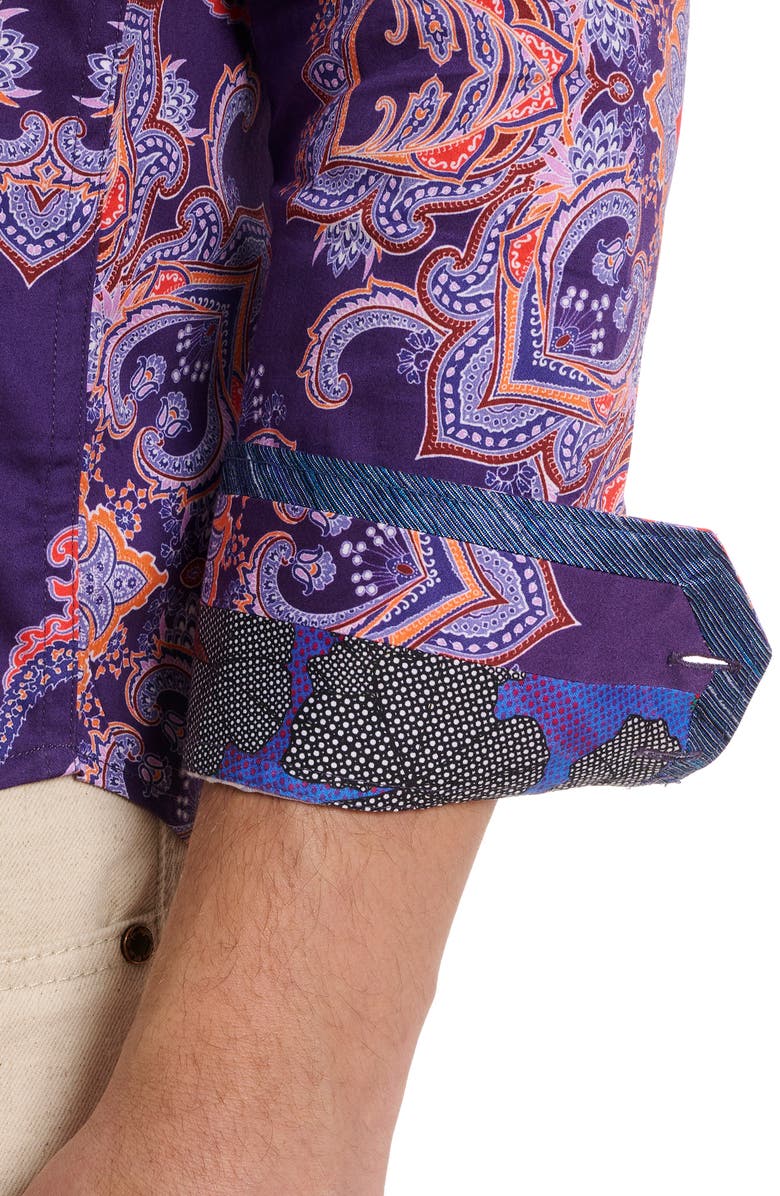 Robert Graham Casino Royale Classic Fit Paisley Print Cotton Button-Up Shirt, Alternate, color,