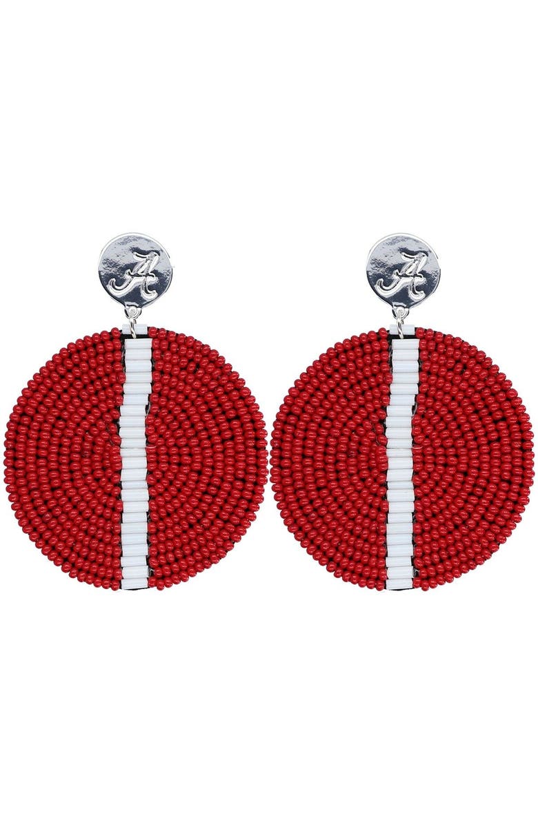 EMERSON STREET Alabama Crimson Tide Greta Beaded Disc Earrings, Main, color, 