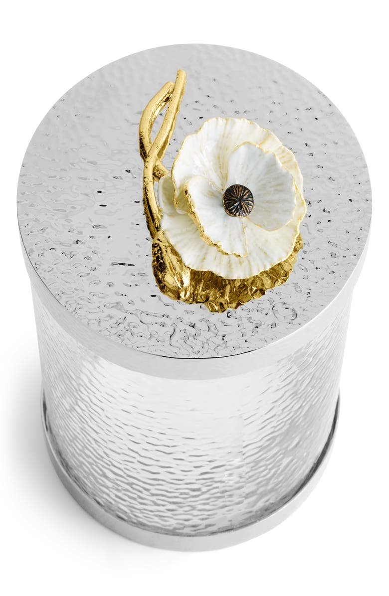 Michael Aram Anemone Medium Canister, Alternate, color, Silver/ White/ Gold