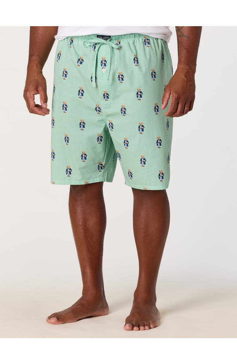 Polo Ralph Lauren Big & Tall Morning Bear Printed Lounge Shorts, Main, color, Green