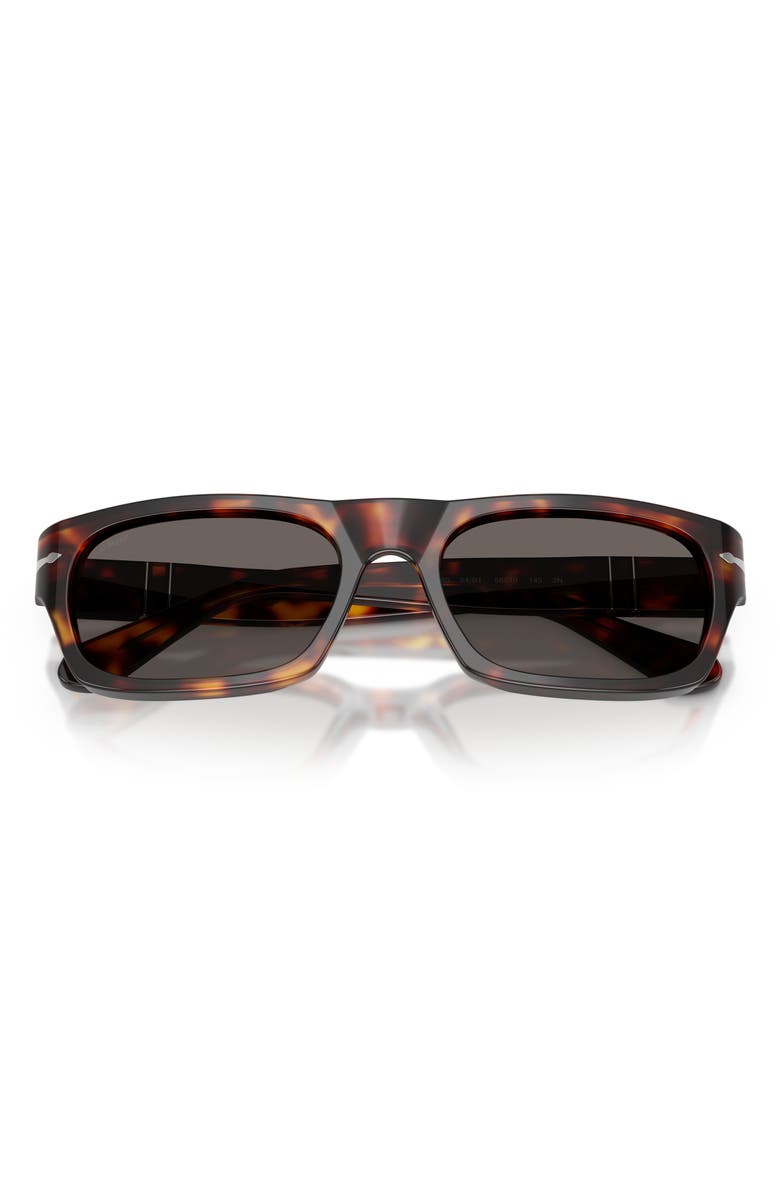 Persol 58mm Rectangular Sunglasses, Alternate, color, Havana / Dark Grey