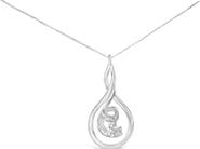 Haus of Brilliance Espira 10K White Gold 1/8 cttw Round Cut Diamond Layered Spiral Pendant Necklace