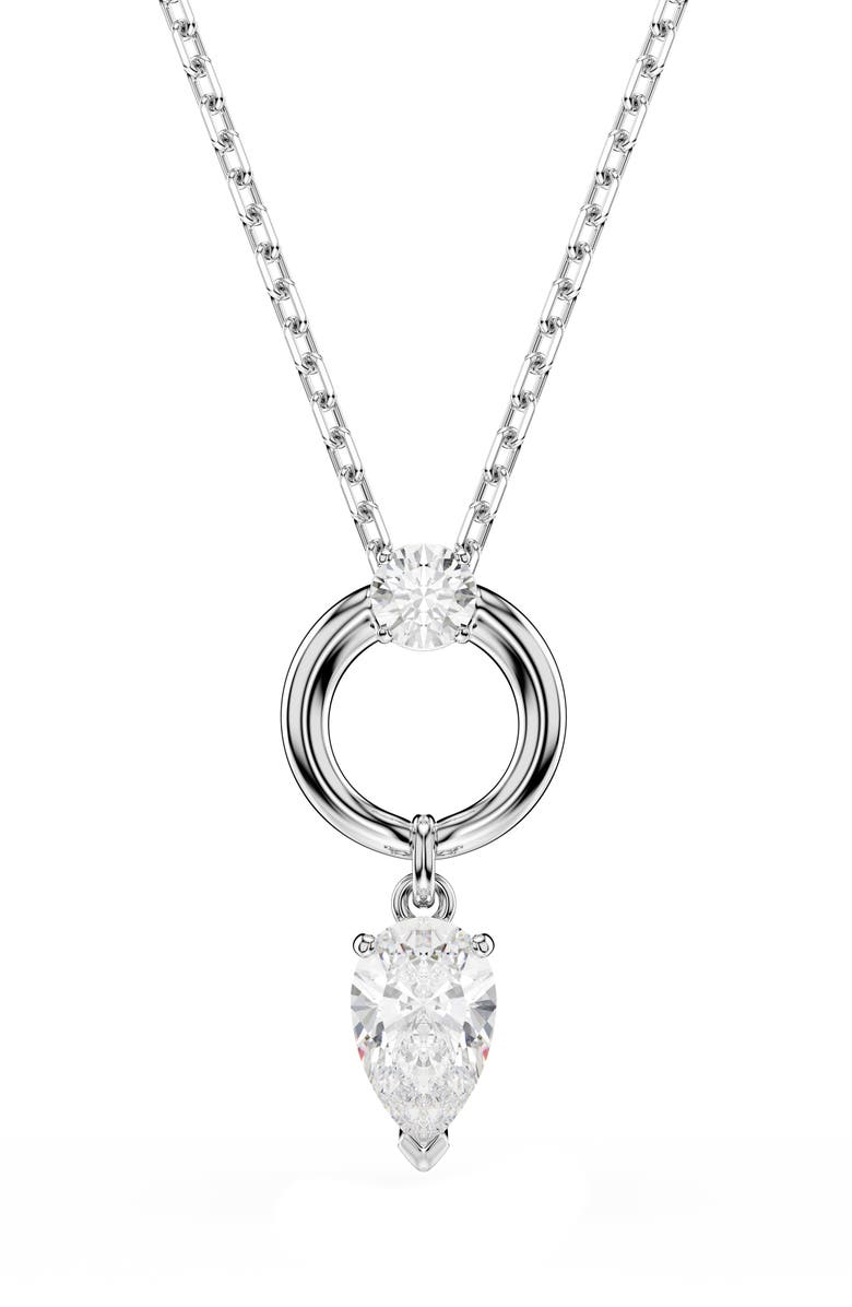 Swarovski Mesmera Pendant Necklace, Main, color, Rhodium/ White