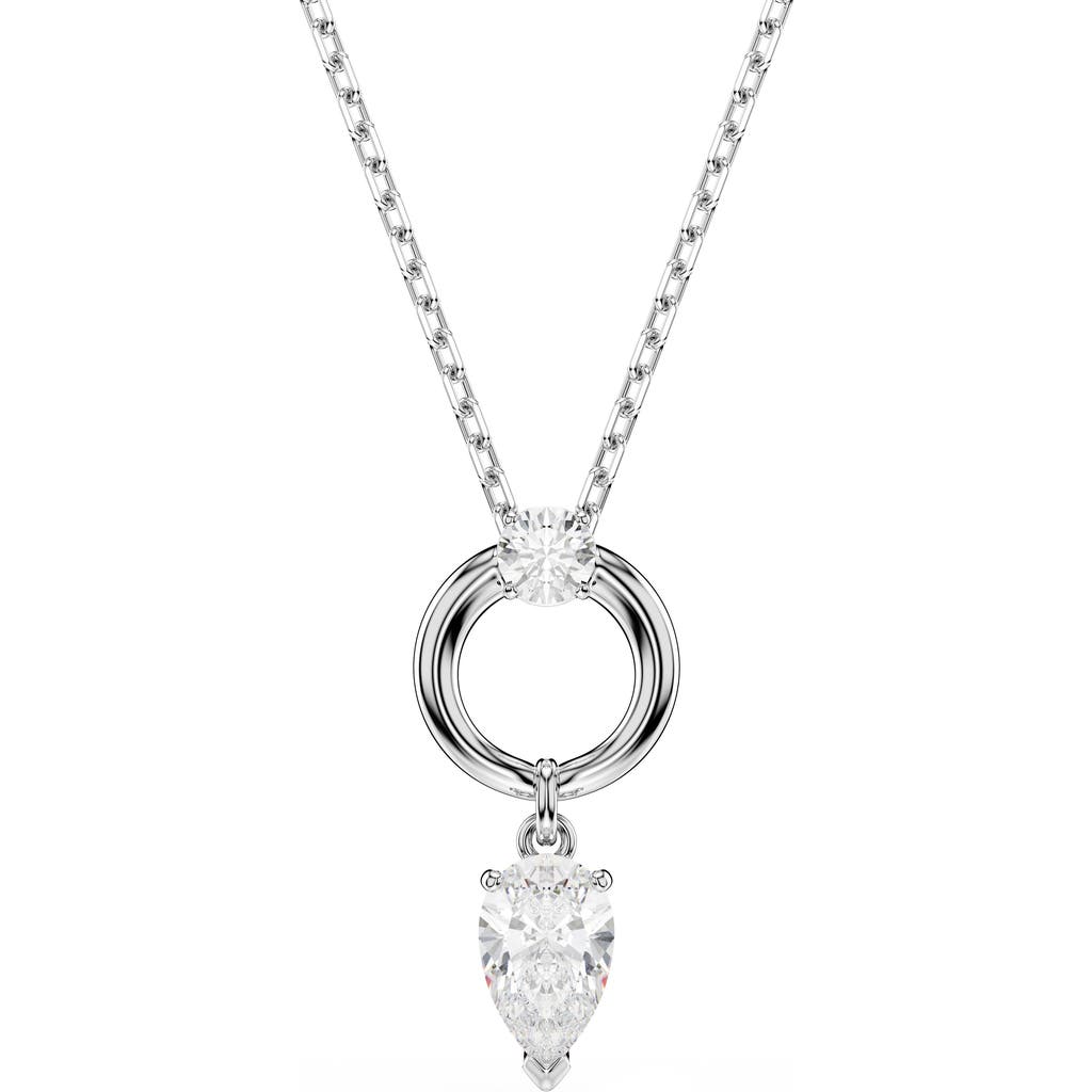 Swarovski Mesmera Pear Cut Pendant Necklace In Metallic