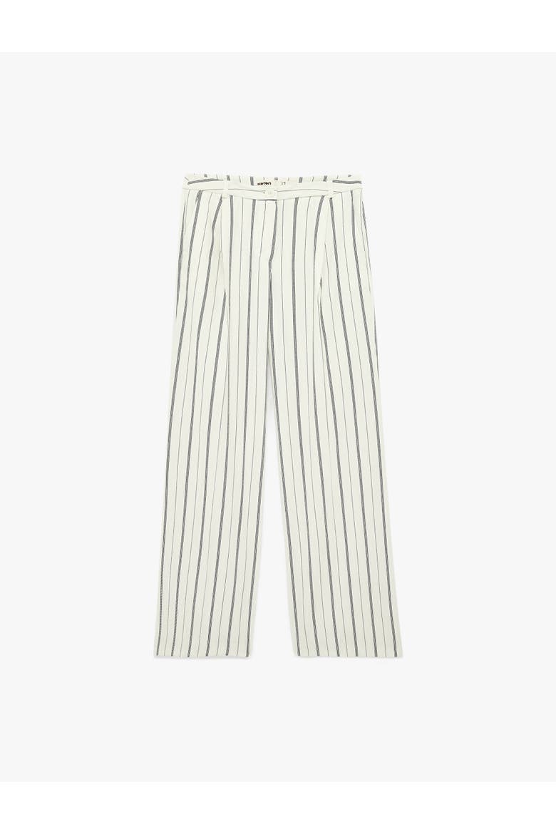 Mid-Rise Striped Trousers, Alternate, color, WHITE STRIPE