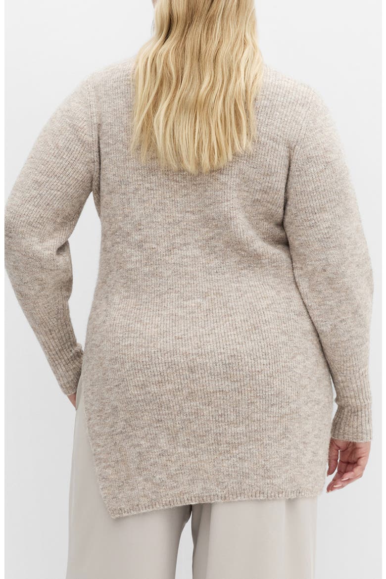 Side Split Mock Neck Longline Sweater, Alternate, color, TAUPE