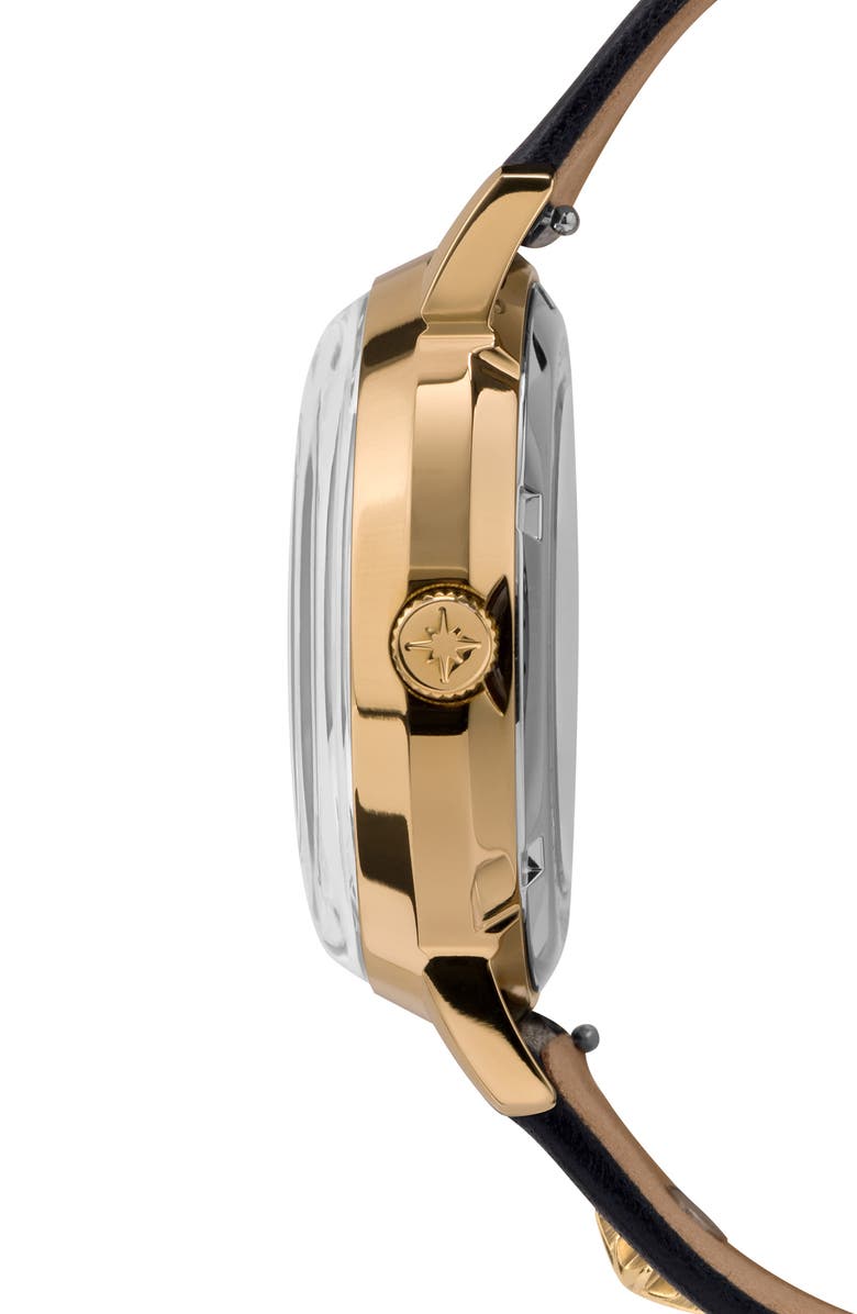 Timex<sup>®</sup> Celestial Opulence Open Heart Automatic Leather Strap Watch, 38mm, Alternate, color, 