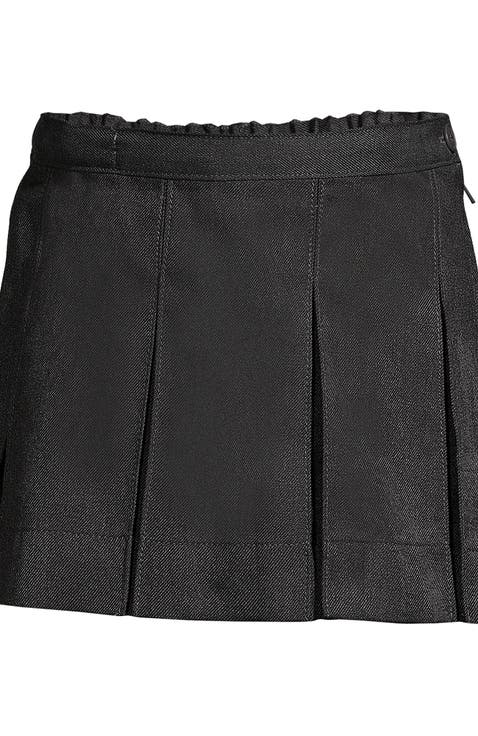 School Uniform Girls Solid Box Pleat Skirt Above Knee