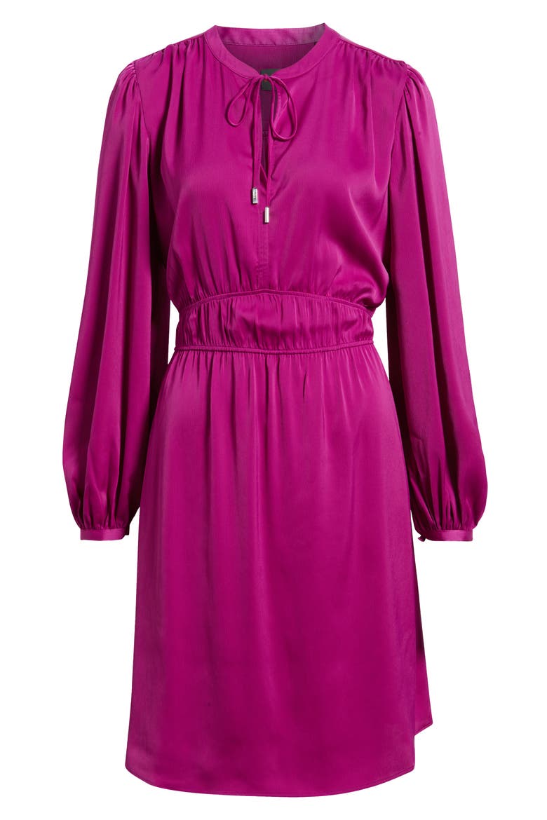 Decly Tie Neck Long Sleeve Dress, Alternate, color, DK PNK