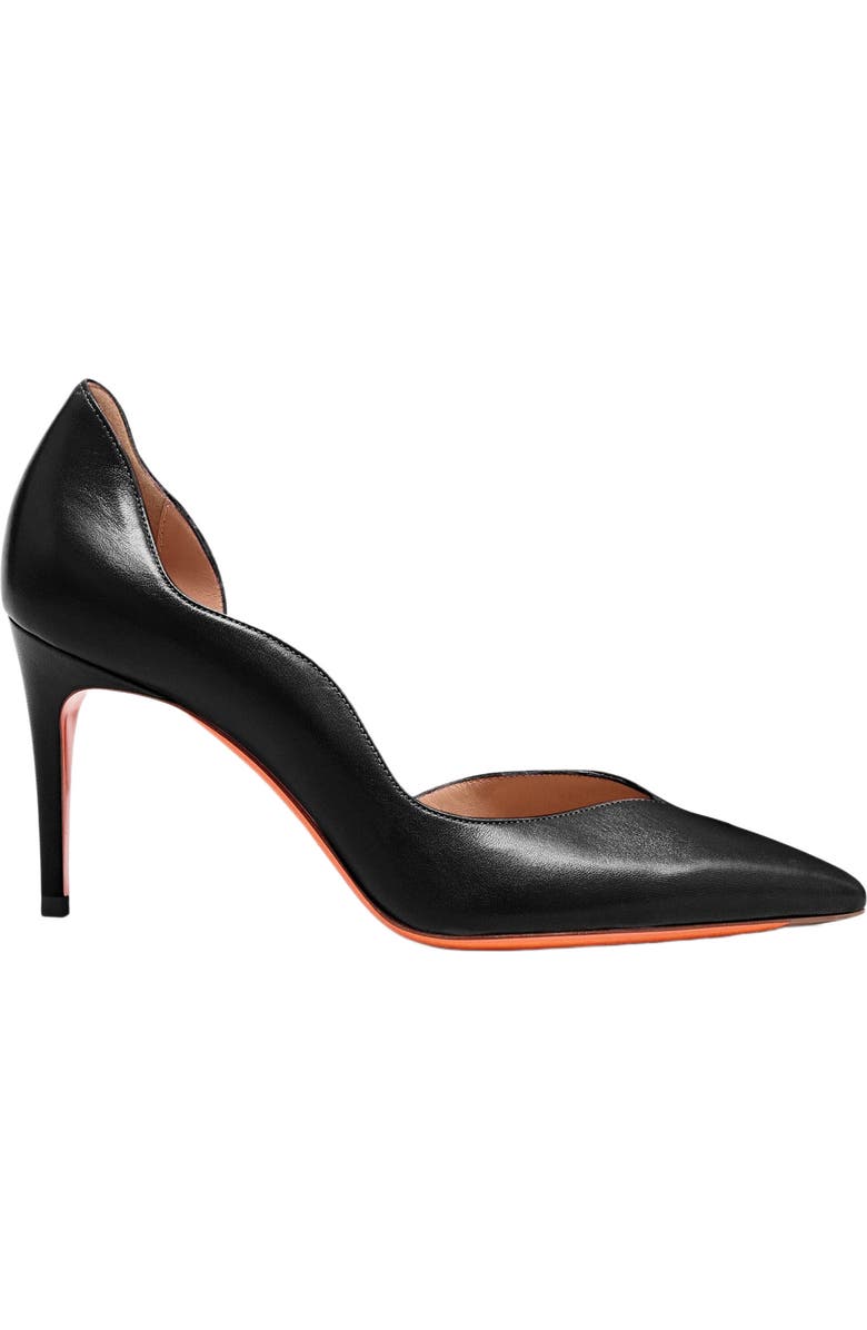 Santoni Women's leather high-heel pump, Main, color, Black