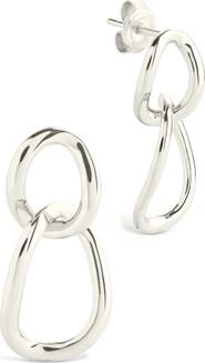 Sterling Forever Cruz Double Link Drop Earrings