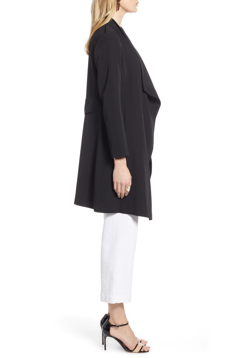 Drape Front Lightweight Jacket, Alternate, color, BLACK