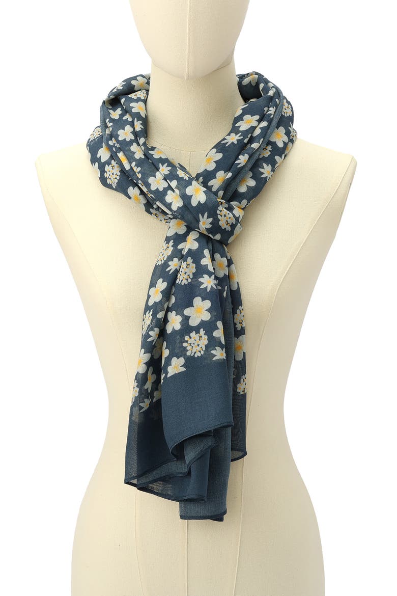 Ditzy Floral Oblong Scarf, Alternate, color, VINTAGE BLUE