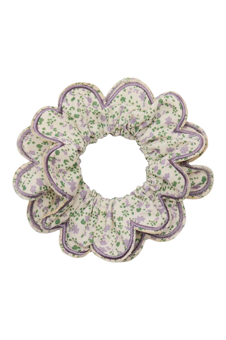 Kids' Scalloped Floral Scrunchie, Main, color, LIGHT/ PASTEL PURPLE