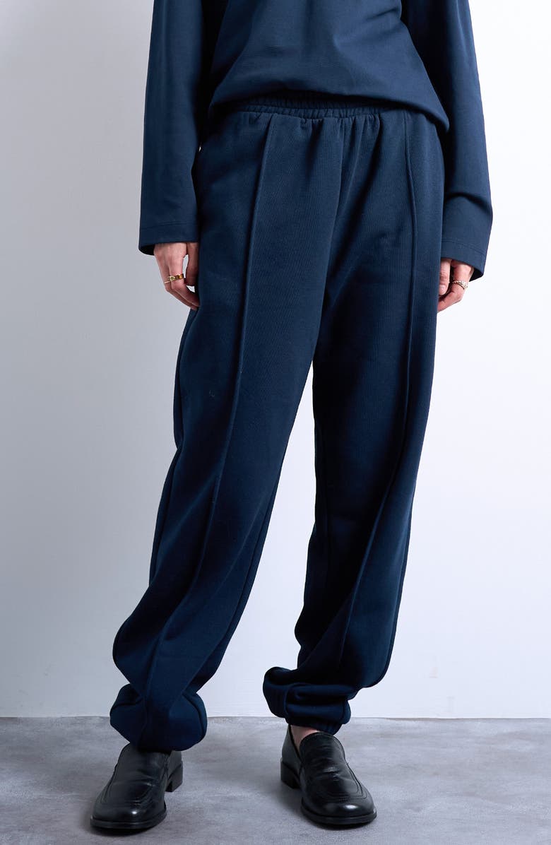 Topshop Pintuck Joggers, Main, color, Navy