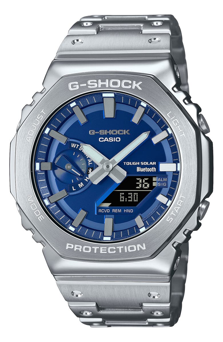 G-SHOCK Full Metal 2100 Series Ana-Digi Bluetooth Watch, 49.8mm X 44.4mm, Main, color, Silver