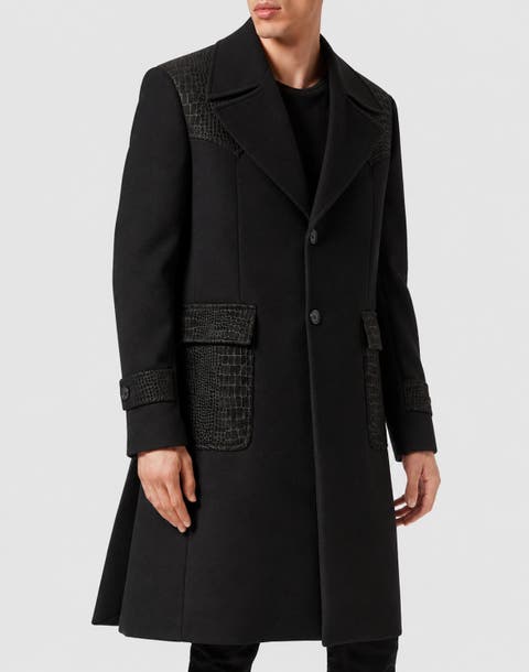 Gianni Fit Coat Croco Inserts Men