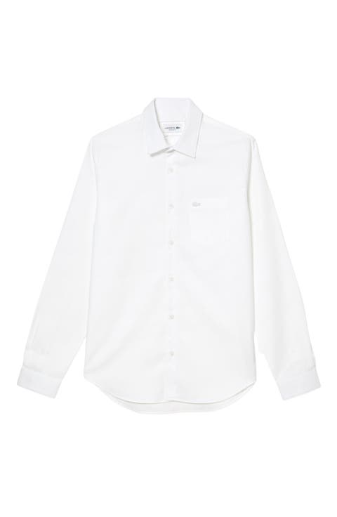 Regular Fit Solid Poplin Button-Up Shirt