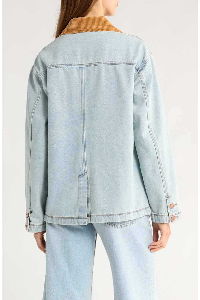 Corduroy Collar Denim Shacket, Alternate, color, CRACK OF DAWN